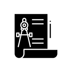 Planning design black icon, concept illustration, vector flat symbol, glyph sign.