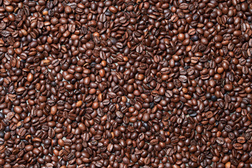 Roasted coffee beans with background