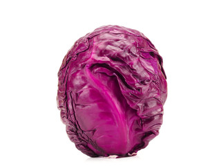 fresh red cabbage on a white background