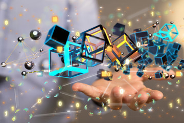 data code binary concept 3d