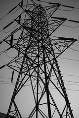 power transmission tower Monochrome