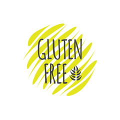 Gluten Free icon. Green and gray vector sign isolated. Illustration symbol for food, label, product, healthy eating, special diet, celiac disease