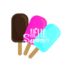 Frozen ice creams, summer background