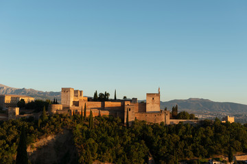 Fototapeta na wymiar Granada, España - 17 de agosto de 2019: Alhambra de Granada