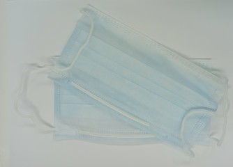 Disposable medical masks, blue color .