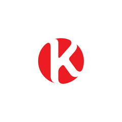 Round K letter vector logo design.