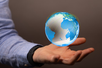 digital earth connection concept 3d.