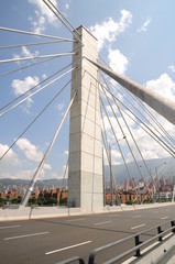 Fototapeta premium Panoramic of the bridge of the 4 south in Medellin sector Town