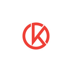 Round K letter vector logo design.