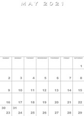 May 2021 calendar template