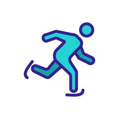 Hockey player icon vector. Thin line sign. Isolated contour symbol illustration