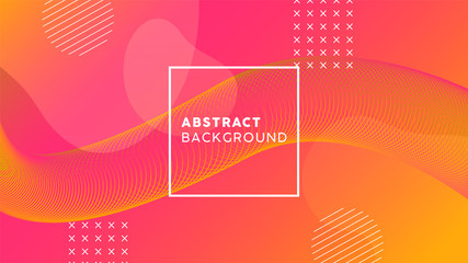 Abstract background illustration, modern shapes with lines and curve mesh. Colorful landing page design or online backdrop.