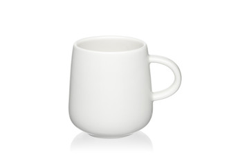 White cup isolated on a white background.