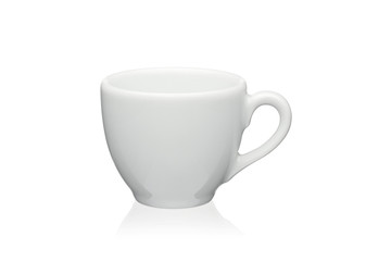 White cup isolated on a white background.