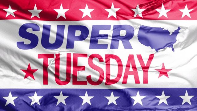 A Super Tuesday waving flag