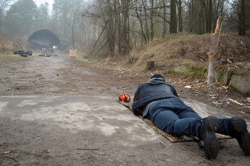 Unformal shooting range near Kiev. Former Soviet military base.Kiev Region, Ukraine