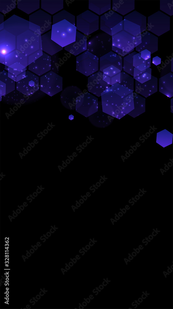 Aufkleber Modern dark background with hexagons for mobile app. Modern dark abstract vector texture. Hexagon pattern. Gradient web ui design. Mobile app interface. Vector illustration layout template design.