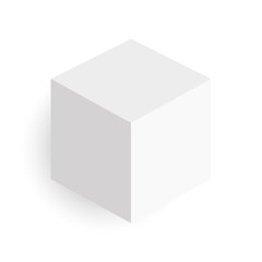 Fototapeta premium White cube. 3D vector object with dropped shadow