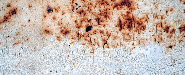 Corrosive Rust on old iron,White steel with rust.