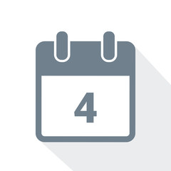 simple calendar icon 4 on white background vector illustration EPS10