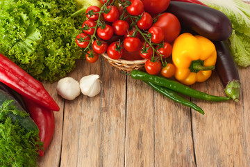 Fresh and ripe vegetables.Healthy vegan food.