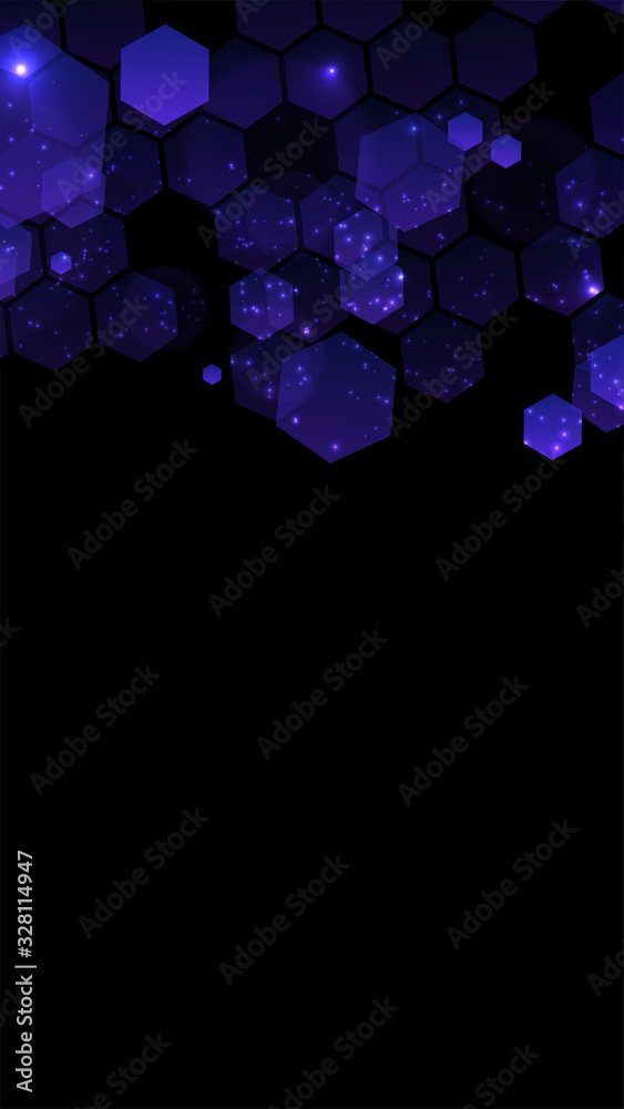 Aufkleber Modern dark background with hexagons for mobile app. Modern dark abstract vector texture. Hexagon pattern. Gradient web ui design. Mobile app interface. Vector illustration layout template design.
