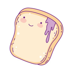 Kawaii bread cartoon vector design