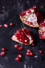 pomegranate on a dark background