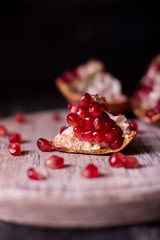 pomegranate on a dark background