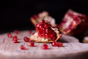 pomegranate on a dark background