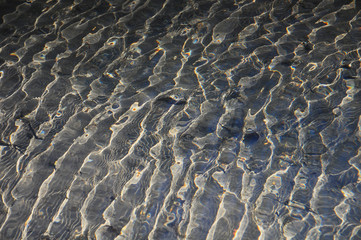 Fototapeta na wymiar Ripples on water surface in Sunny weather