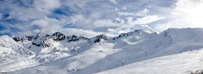 Winter landscape in Andorra - obrazy, fototapety, plakaty