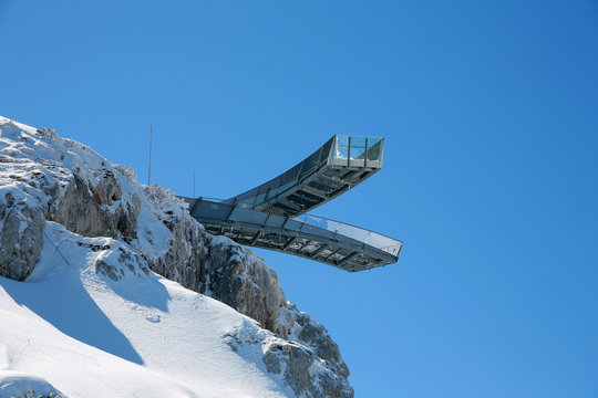  Alpspix, Aussichtsplattform freitragend, Alpspitz, Garmisch-Partenkirchen, Bayern, Deutschland, Europa