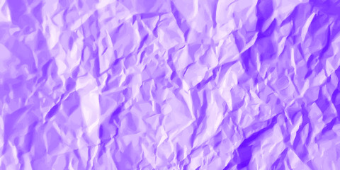 Texture of sheet of violet crumpled paper. Wrinkled paper background.