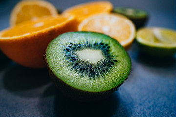 slices of kiwi on table