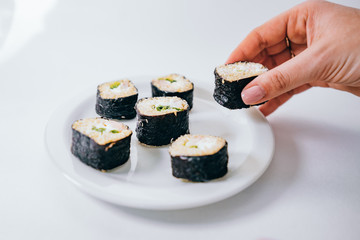 sushi on a plate