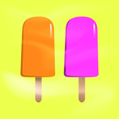Colorful juicy ice creams summer backgrond