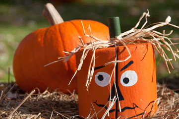 Wooden Halloween Pumpkin Head for Decorating