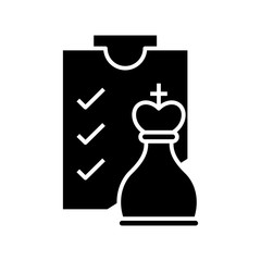 Play strategy black icon, concept illustration, vector flat symbol, glyph sign.