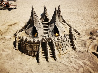 Castle made of sand in Barcelona