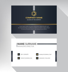 Business card in modern luxury style black gold white