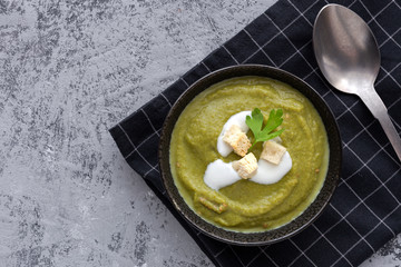 Homemade Vegetable cream. Vegan food