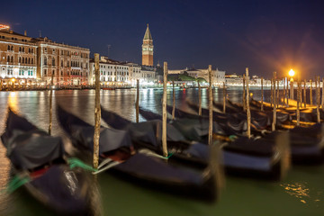 Venice night landscape with a view of the Grand Canal and Doge's Palace