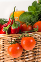 fresh vegetables in a basket