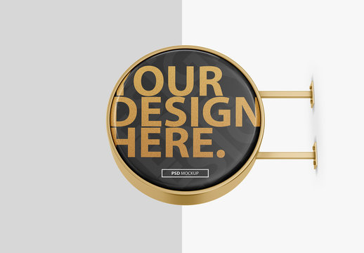 Round Business Signage Mockup