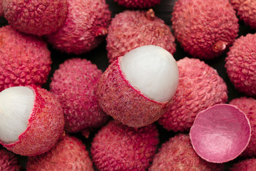 Background of fresh and tasty lychee