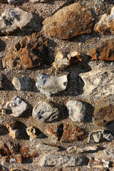 Old castle wall in close up