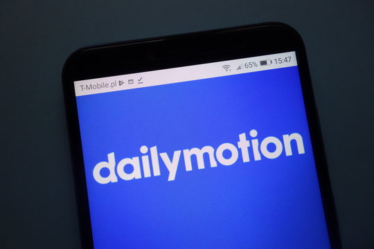 KONSKIE, POLAND - November 12, 2018: Dailymotion logo displayed on smartphone