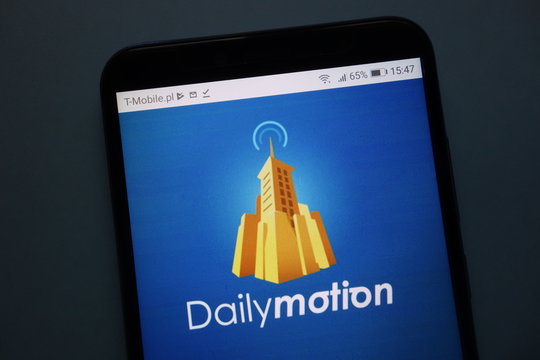 KONSKIE, POLAND - November 12, 2018: Dailymotion logo displayed on smartphone