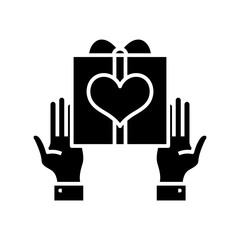 Fototapeta premium Presents black icon, concept illustration, vector flat symbol, glyph sign.